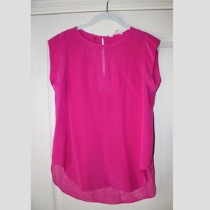 Hot Pink Silk Blouse